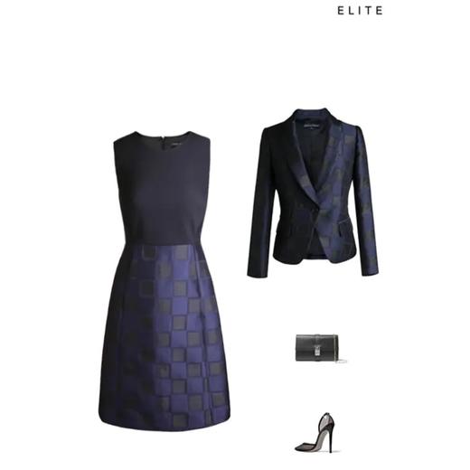 提花拼接连衣裙 - 圆领无袖经典通勤百搭春夏超显瘦连衣裙1801060 商品图3