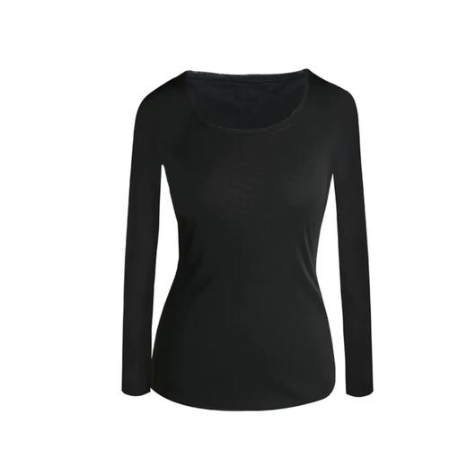 黑色圆领微透修身打底衫 1702031 商品图0