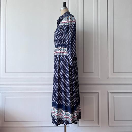 定制—艺术风—定位花型针织衬衫长袖气质轻奢中长款连衣裙2201034 商品图4