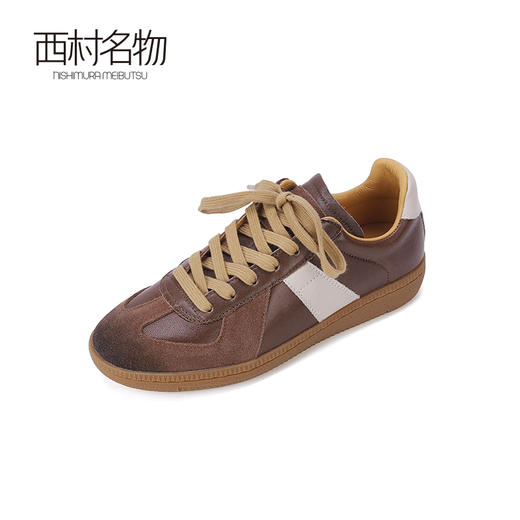 西村名物2024春季新品真皮质感百搭舒适轻易复古德训鞋T24AM11301 商品图1