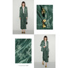 COCOBELLA[竹影拓印]新中式压褶丝绒半身裙国风气质长裙HS0001-2 商品缩略图2