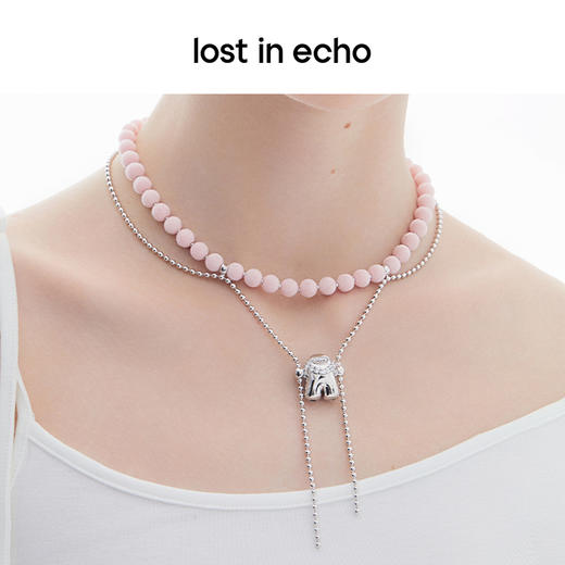 lost in echo2023秋冬新品Yetti荡秋千植绒双层流线项链锁骨链女 商品图4