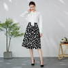 EITIE爱特爱复古波点高腰压褶伞裙a字黑色过膝半身裙24春季新款A2406317 商品缩略图1