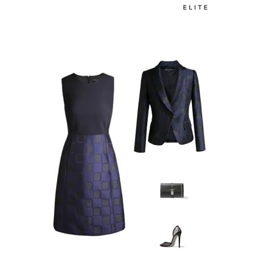 定制—“轻奢风”时尚精致提花格纹修身一粒扣西装外套  1805010 商品图3