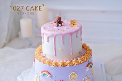 1027CAKE | ins风 小熊蜡烛 手绘款式 双层 商品图1