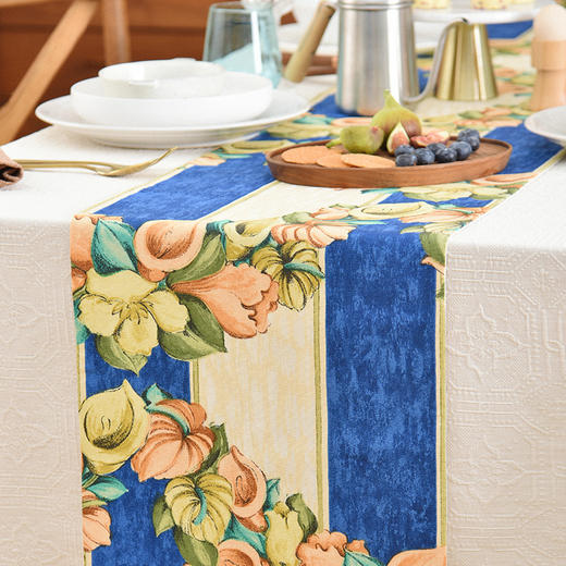 美式复古花卉桌旗轻奢高端田园复古茶几桌旗 商品图1