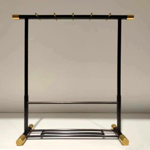 紫光檀镶铜笔架 商品图0