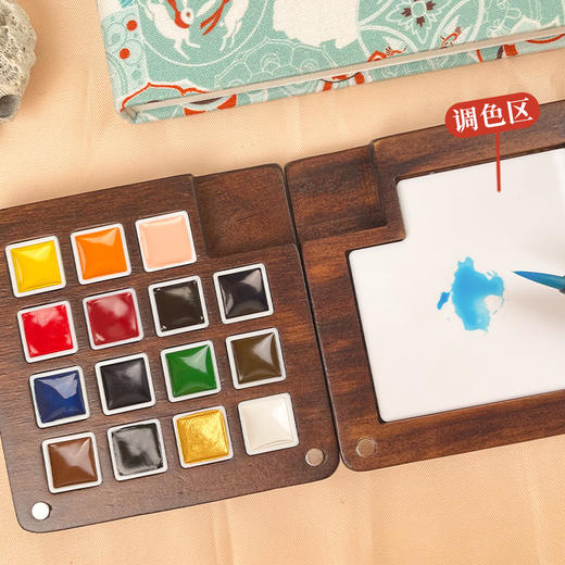 飞乐鸟璀璨敦煌旅行便携水彩颜料套装木盒颜料文艺绘画套装 商品图5