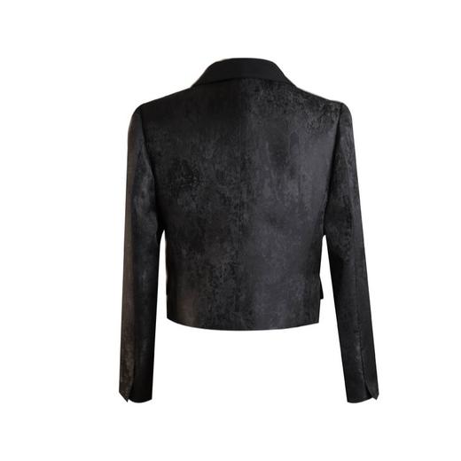 定制—ELITE 缎面拼边提花 - 修身显瘦轻奢百搭短款外套  1905035 商品图1