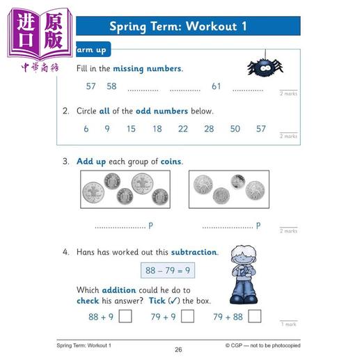 【中商原版】英国CGP KS1 Maths 10-Minute Weekly Workouts - Year 2 商品图4