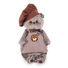 Budibasa 宝喜可猫+咖啡师服装，25CM (毛绒玩具)BUDCKS25-063