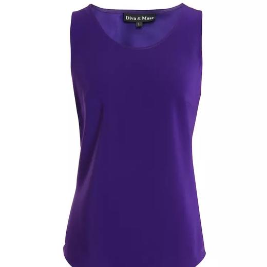 定制—醋酸雾面圆领背心 - 舒适简约显瘦百搭纯色上衣  1702039 商品图4