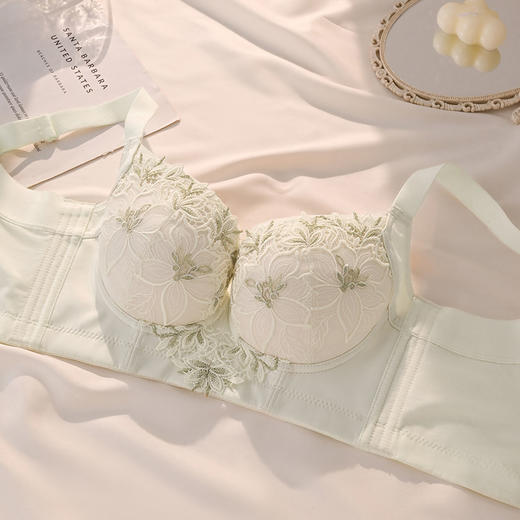 「国风 夜染星辰」小胸圆润 简约百搭 梅兰竹菊 零压迫 舒适美胸 记忆软钢圈  小胸显大调整型文胸 商品图8