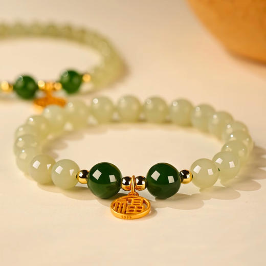 【推荐】和田玉纳福手串 优选玺晶级和田玉 超国标S925水性银 商品图2