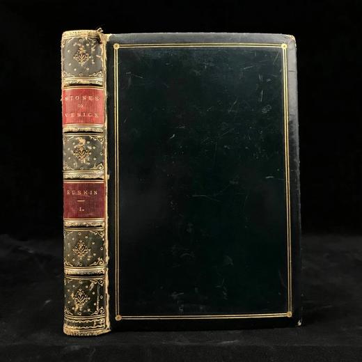 特装本！1892年 约翰·罗斯金《威尼斯之石》（卷1） 全真皮精装32开 商品图0
