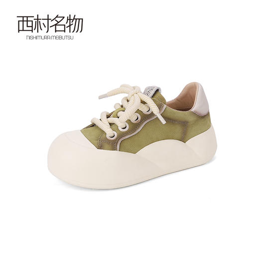 西村名物2024春季新品时尚休闲鞋气质百搭板鞋女厚底松软起司鞋T24AM11241 商品图2
