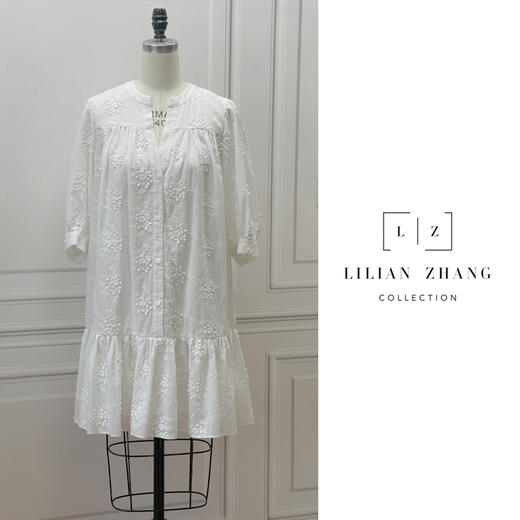 定制-法式浪漫—轻奢立体刺绣--棉质连衣裙（内含吊带）  2201012 商品图0