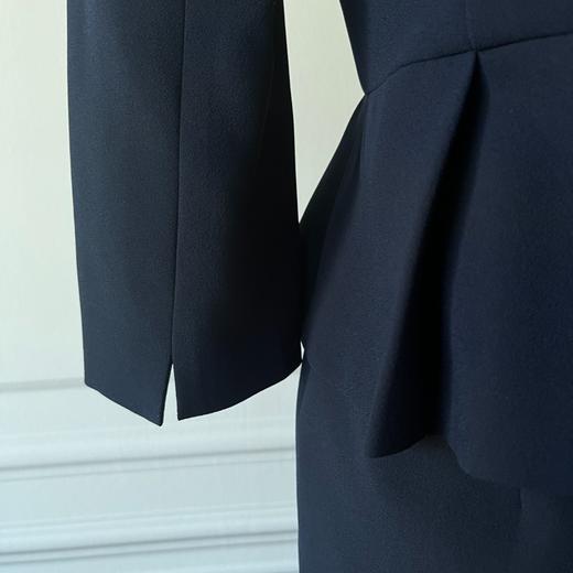 【优雅主义】假两件荷叶边显瘦连衣裙 - 时尚v领中长裙 1901035 商品图4