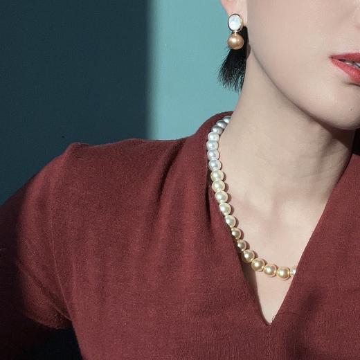 PEARLSIDE 渐变四季彩珍珠项链/金珠贝珠贝壳耳钉 商品图0