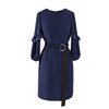 荷叶边束腰连衣裙 - 系带收腰显瘦优雅百搭通勤中筒裙  1701137 商品缩略图0