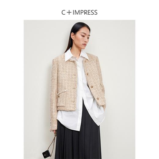 西嘉C+IMPRESS/西嘉千金玛德琳小香风外套女小个子春季羊毛编织感花呢WT2401018 商品图1