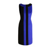 ELITE普蓝撞色羊毛无袖连衣裙 - 圆领修身拼色女士中长裙 1701110 商品缩略图0