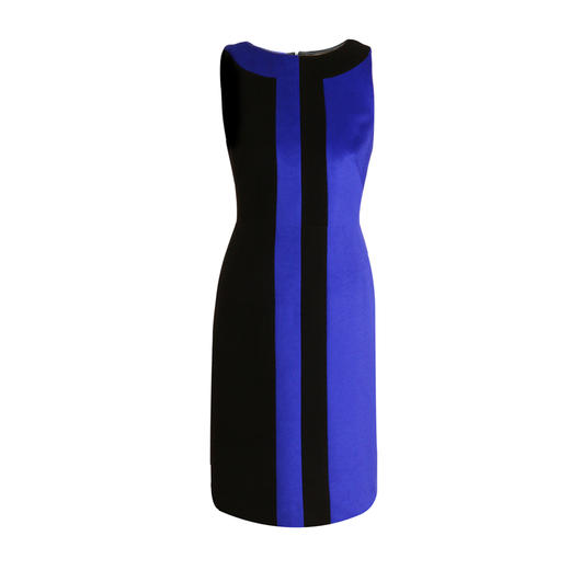 ELITE普蓝撞色羊毛无袖连衣裙 - 圆领修身拼色女士中长裙 1701110 商品图0