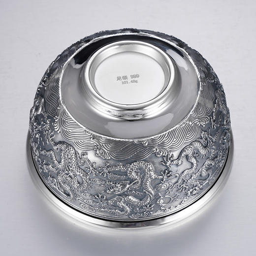 子佩集S999银【龙舞瑞云端】碗摆件【BX0080221】2401 商品图8