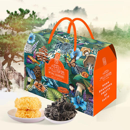 卡宴（KAUN） 山珍干菌礼盒春节年货送礼食用干货菌菇大礼包大山珍选1030g 商品图0