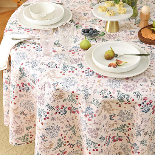 雅蕊系列圆桌布田园全棉欧式复古圆桌布 商品图1