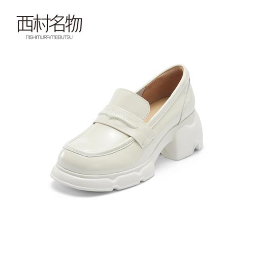 西村名物2024春季新品休闲时尚乐福鞋学院风厚底亮面小皮鞋X24AM10701 商品图0