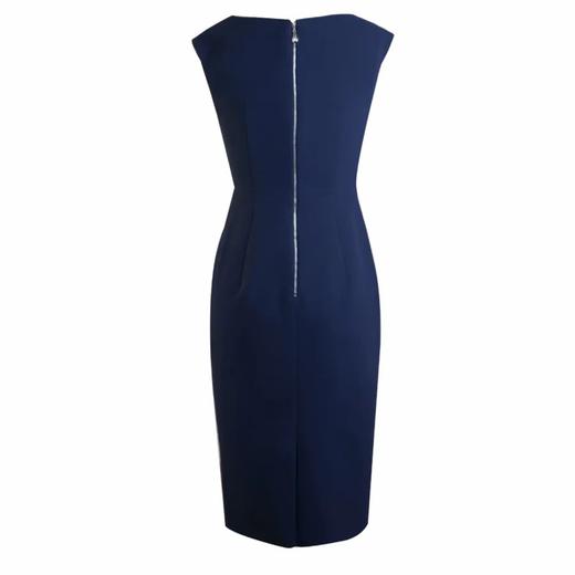 【律政佳人】优雅通勤微弹修身无袖连衣裙包臀一步裙黑色1901080 商品图1