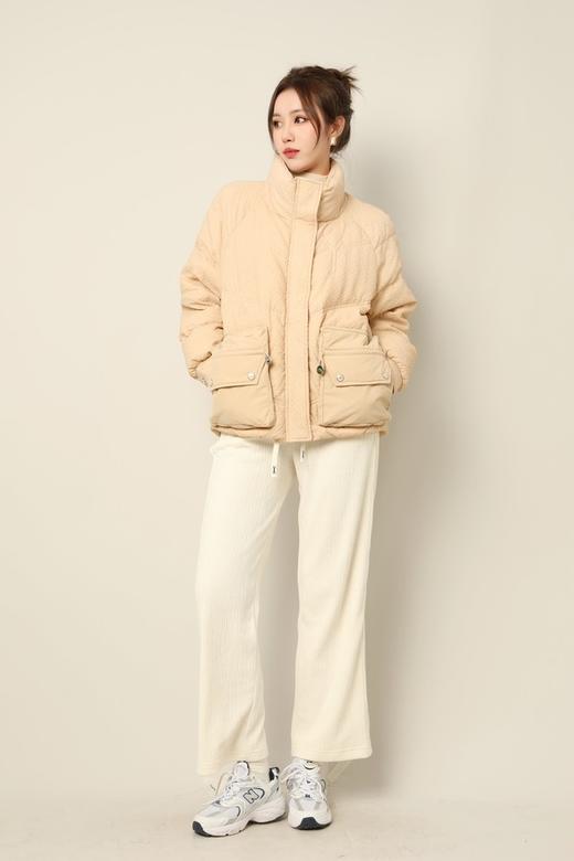 Kai & Kiera 浅卡其色高领压纹羽绒服外套 17405 商品图4