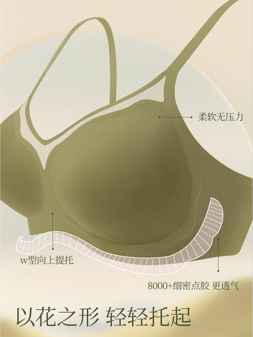 【E】素肌良品-月下铃兰-小胸显大无钢圈薄款透气无痕文胸 23新品MX228 商品图2
