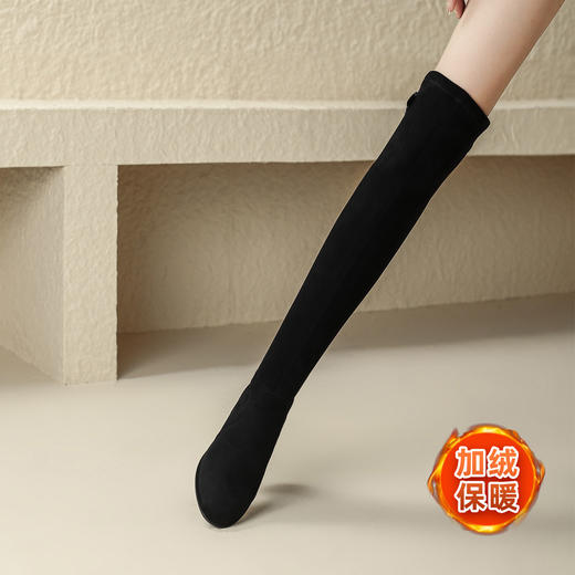 品质好货 | Safiya/索菲娅2023秋冬高筒水钻扣粗跟过膝弹力长靴 SF34119802 商品图1