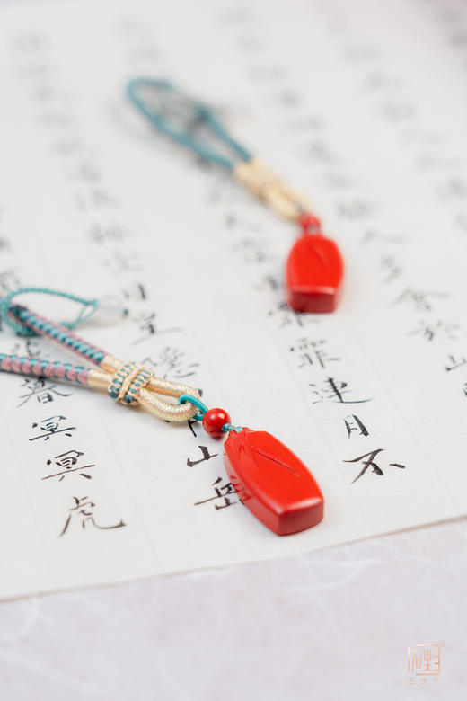 天然朱砂竹报平安吊坠/挂链 商品图5