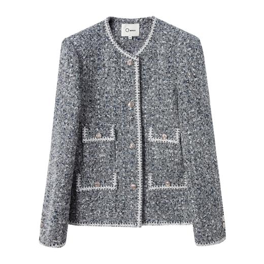 西嘉C+IMPRESS/西嘉法式小香风外套女春羊毛艺术花呢时髦四口袋设计感WT2401056 商品图4