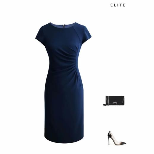 短袖打褶修身优雅连衣裙 Ar*ma*ni - 春夏超显瘦连衣裙 1801019 商品图4