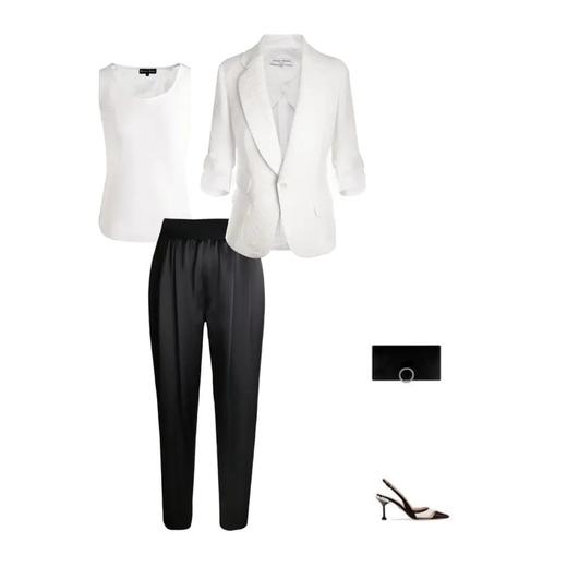 定制—舒适风—ELITE  缎面松紧腰锥形裤-舒适通勤长裤   2004008 商品图2