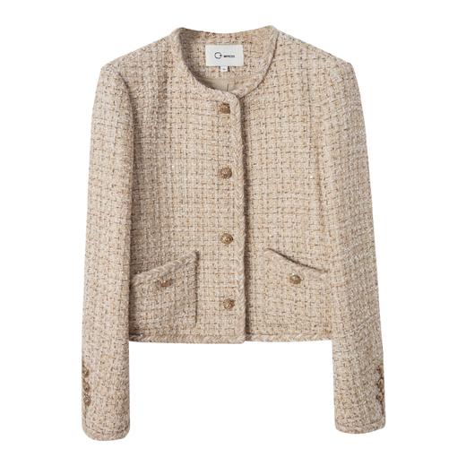 西嘉C+IMPRESS/西嘉千金玛德琳小香风外套女小个子春季羊毛编织感花呢WT2401018 商品图4