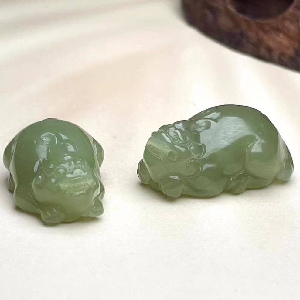 和田玉吊坠-青黄口兽貔貅24*16