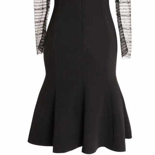 尽显优雅长袖蕾丝连衣裙 - 名媛风收腰显瘦性感礼服裙  1701087 商品图2