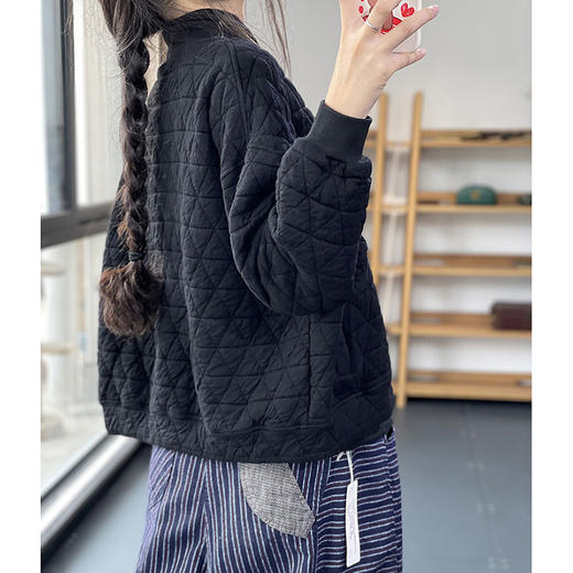 裁缝学苑AX157冬季复古菱形格棉衣纸样女装加厚夹棉开衫短外套上衣版型 商品图2