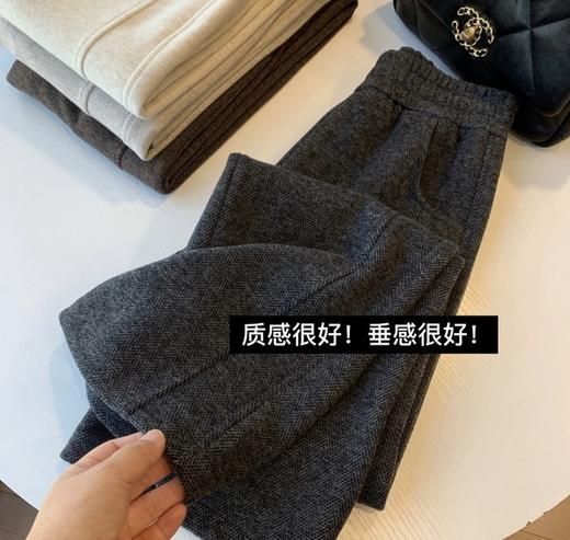 【超厚实！冬日奢感限定羊毛阔腿裤！下单就送防静电喷雾！】超厚实超暖和人字纹羊毛阔腿裤 复合羊羔绒 三色可选2834 商品图5