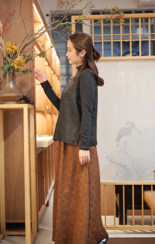 漫物记提花香云纱圆领斜襟马夹XYS-172 商品图2