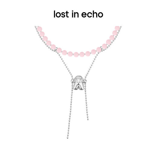 lost in echo2023秋冬新品Yetti荡秋千植绒双层流线项链锁骨链女 商品图0