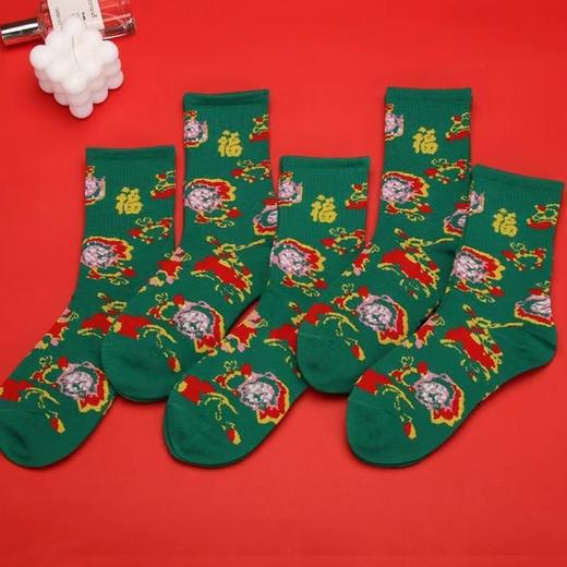 本命年爆款【3双装 东北大花红袜子】喜庆新年 国风潮流 男女棉袜 商品图6