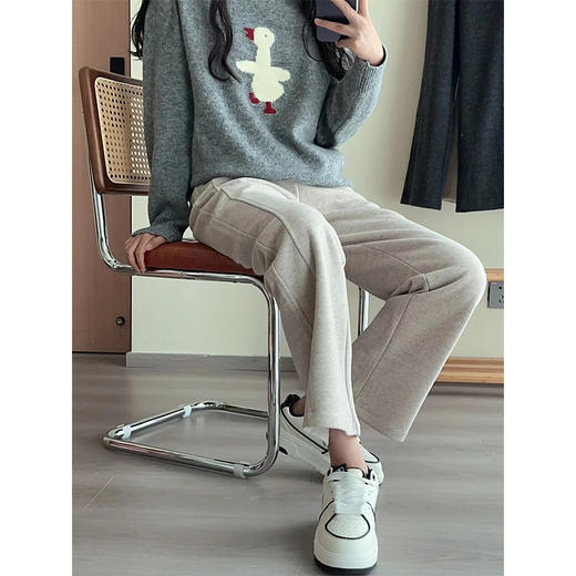 【超厚实！冬日奢感限定羊毛阔腿裤！下单就送防静电喷雾！】超厚实超暖和人字纹羊毛阔腿裤 复合羊羔绒 三色可选2834 商品图3