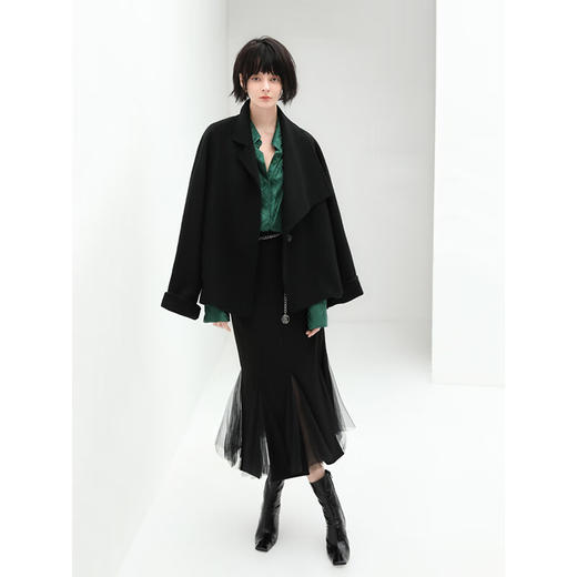 COCOBELLA重工立裁8片网纱拼接鱼尾裙优雅小香风半身裙HS0009 商品图3