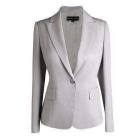 极简风一粒扣长袖西装、西服通勤职场-休闲时尚-气质灰色 1705048